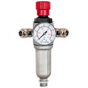 Pressure reducing valve 3/8" 15 bar with 2 quick couplings